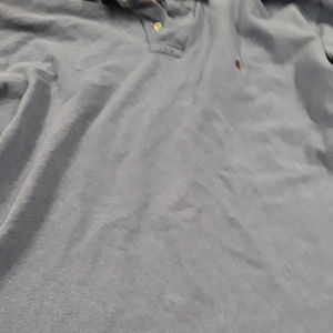 Long sleeve polo shirt heather blue